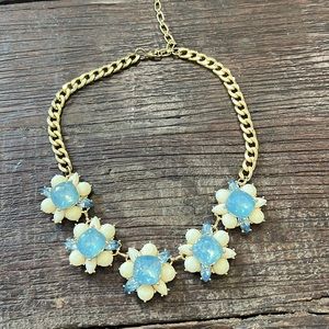 Plunder necklace, LEILANI-BLUE & WHITE GEMS SET IN GOLD.